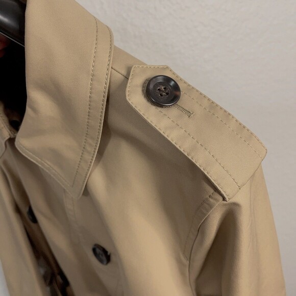 Coach 91472 Signature Lapel Short Trench Coat NWT Khaki Large - Picture 7 of 16